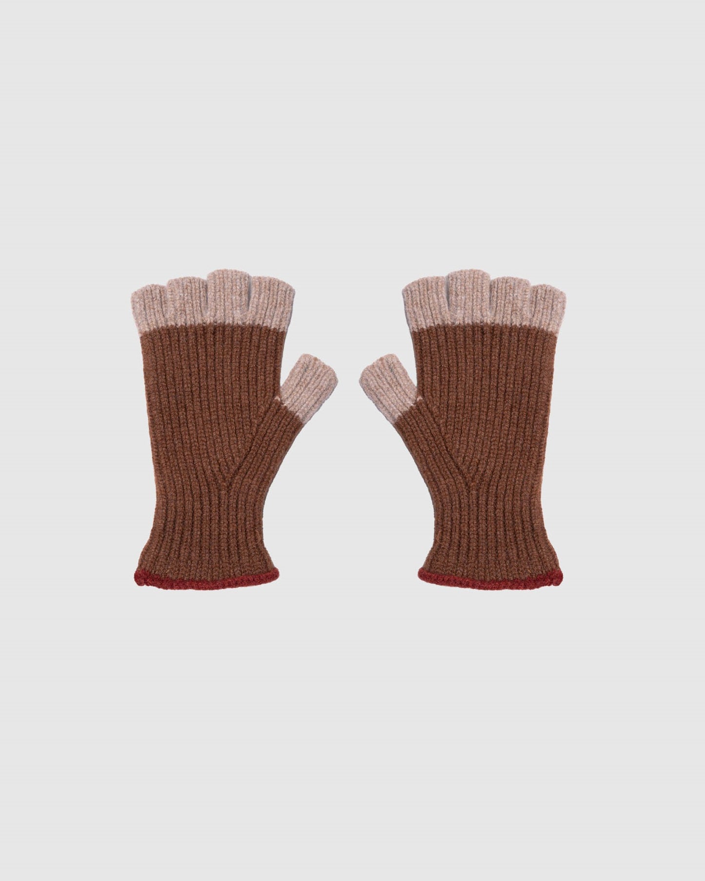 Mitaine No Fingers In There Ribbed Gloves - Wood