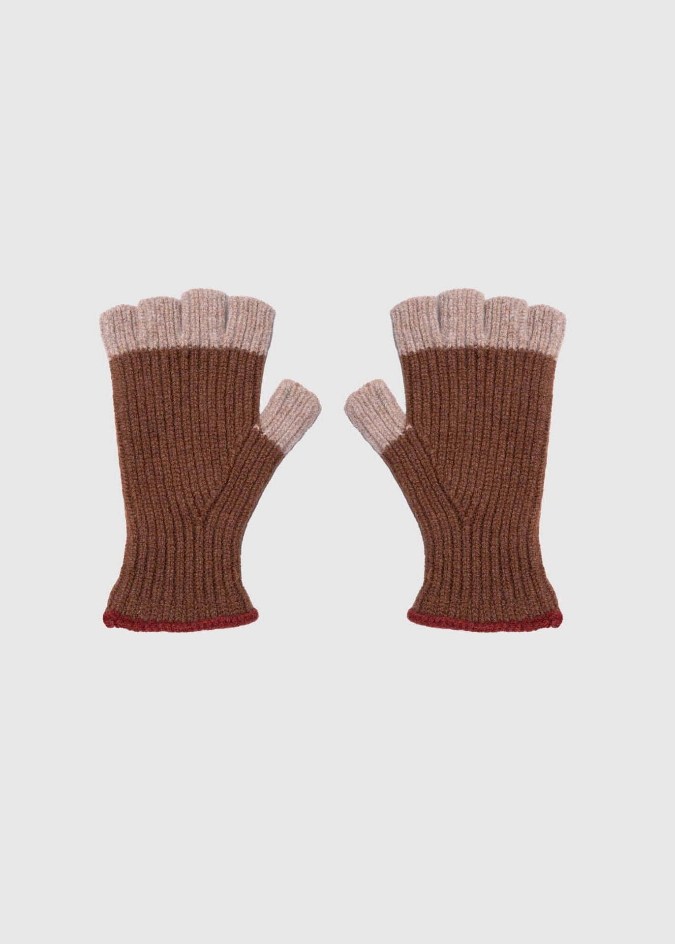 Mitaine No Fingers In There Ribbed Gloves - Wood