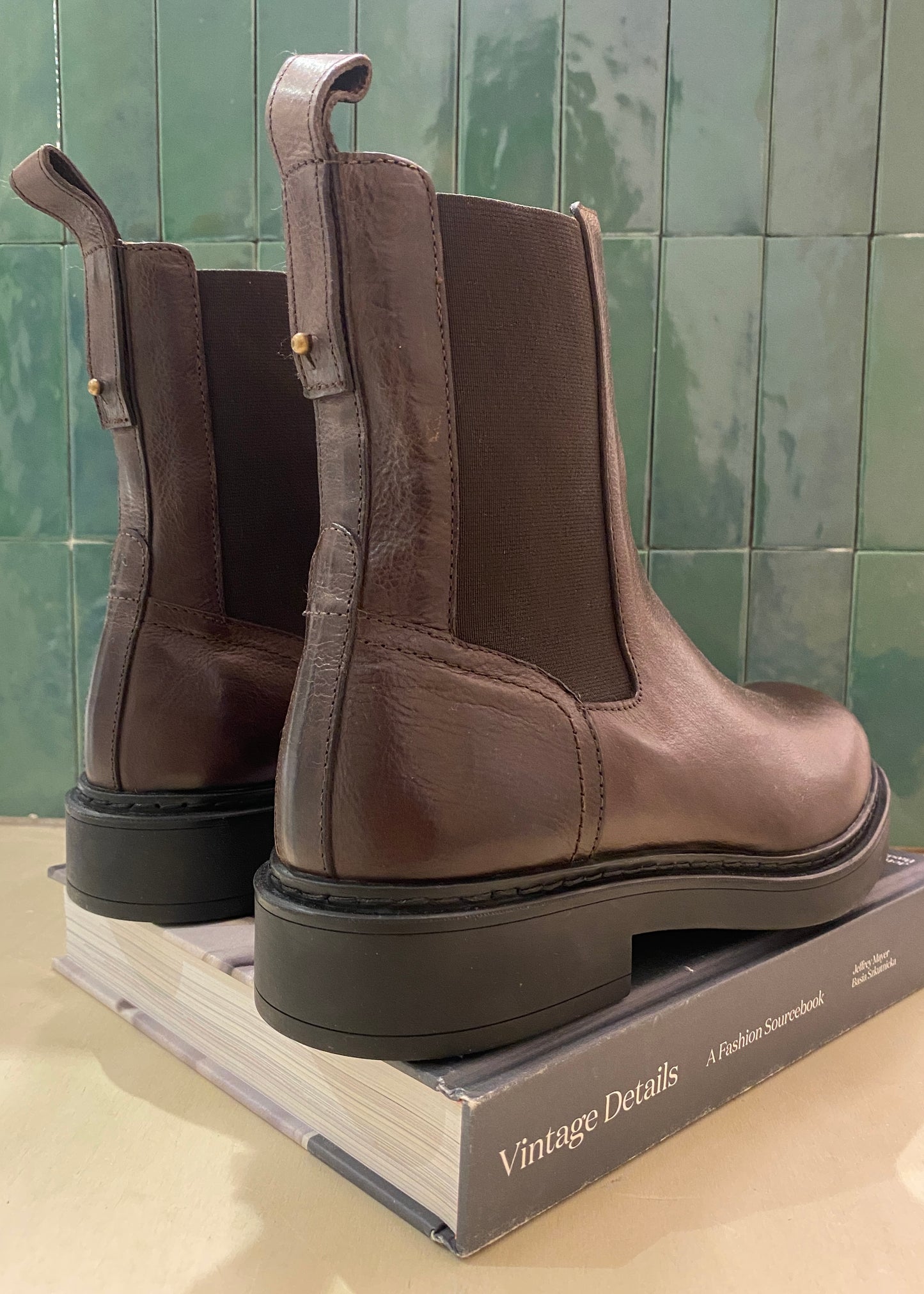 Boots en cuir marron