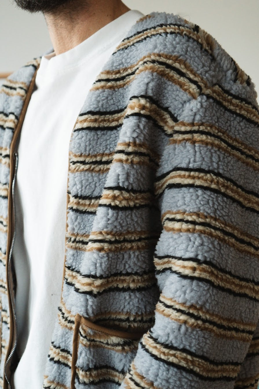 Cardigan Cameron Zip - Grey Stripes