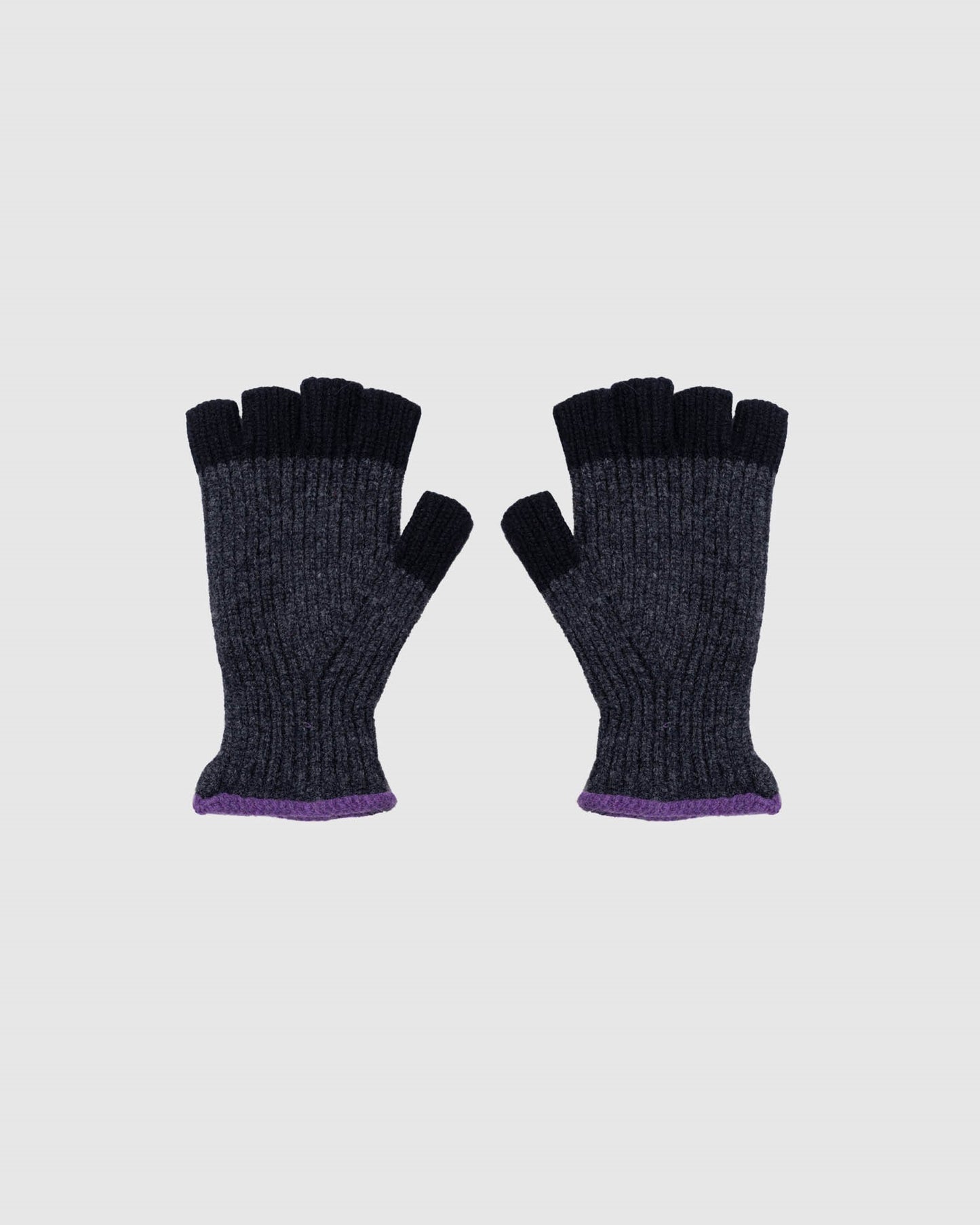 Mitaine No Fingers In There Ribbed Gloves - Black