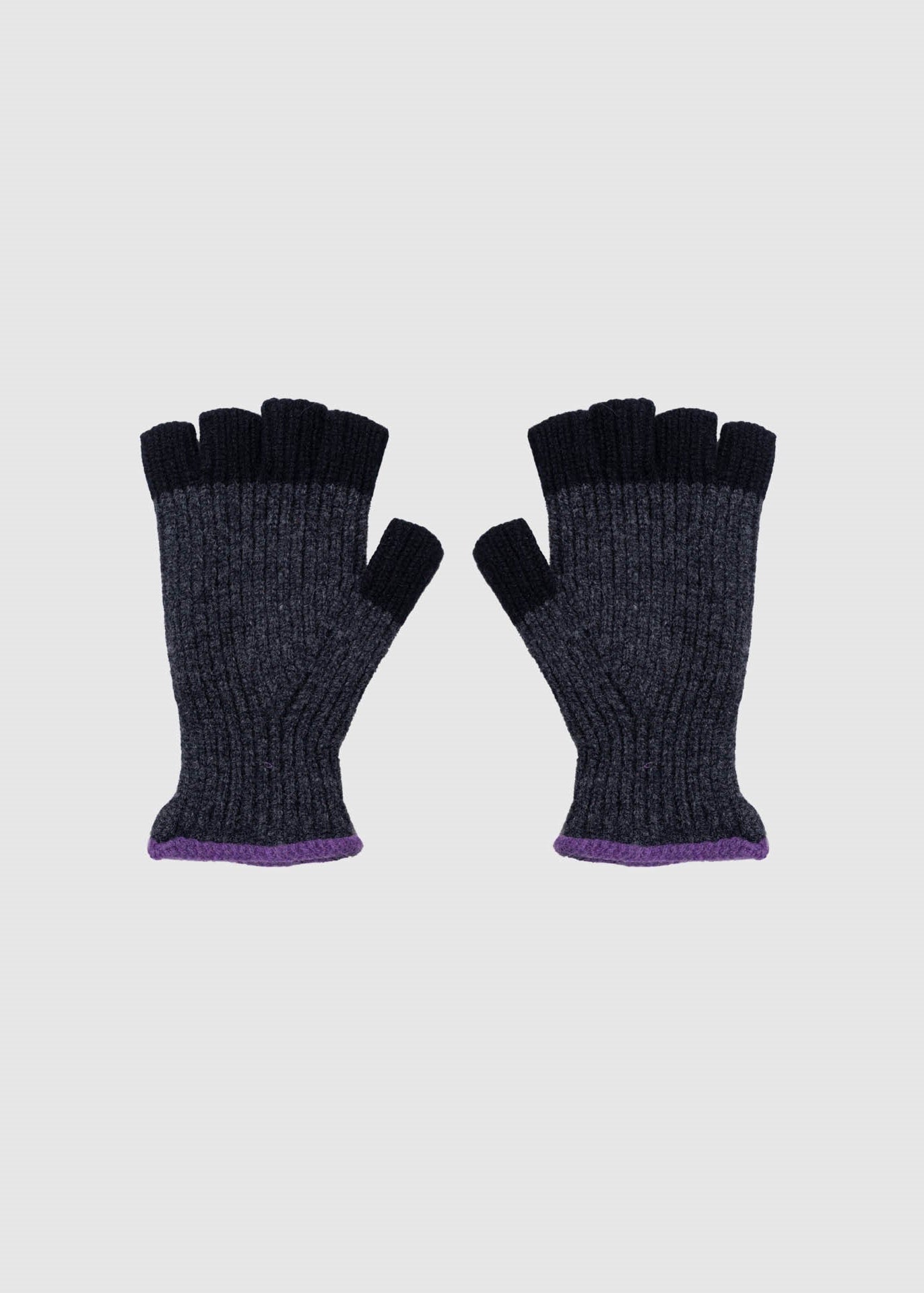 Mitaine No Fingers In There Ribbed Gloves - Black