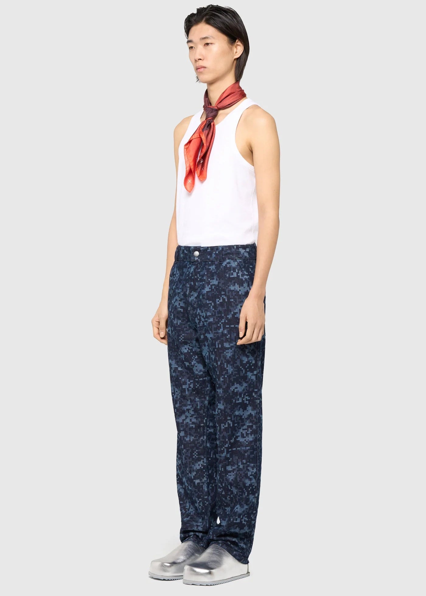 Night Camo Denim Pants - Raw Blue