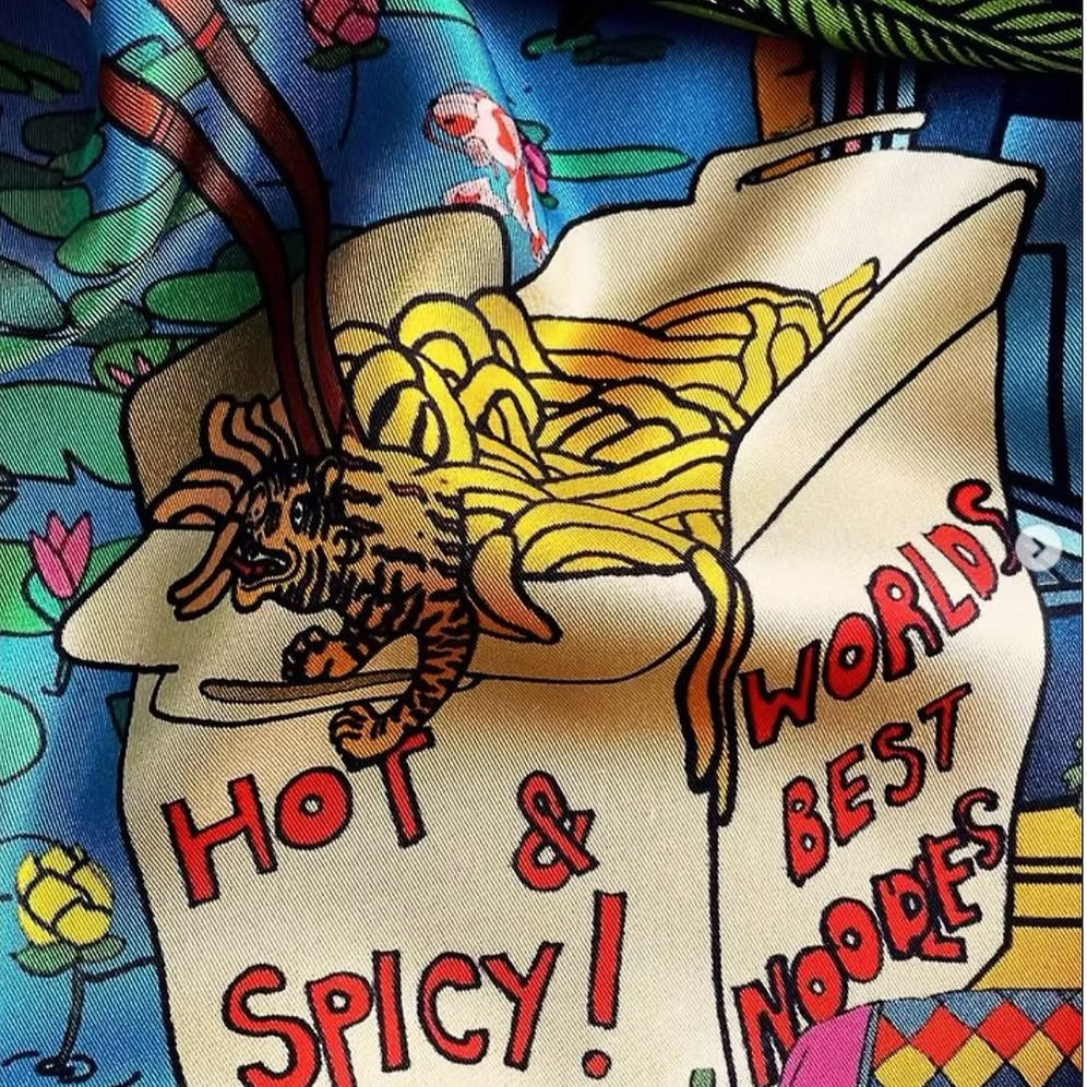 Foulard Noodle Land - Bleu marine