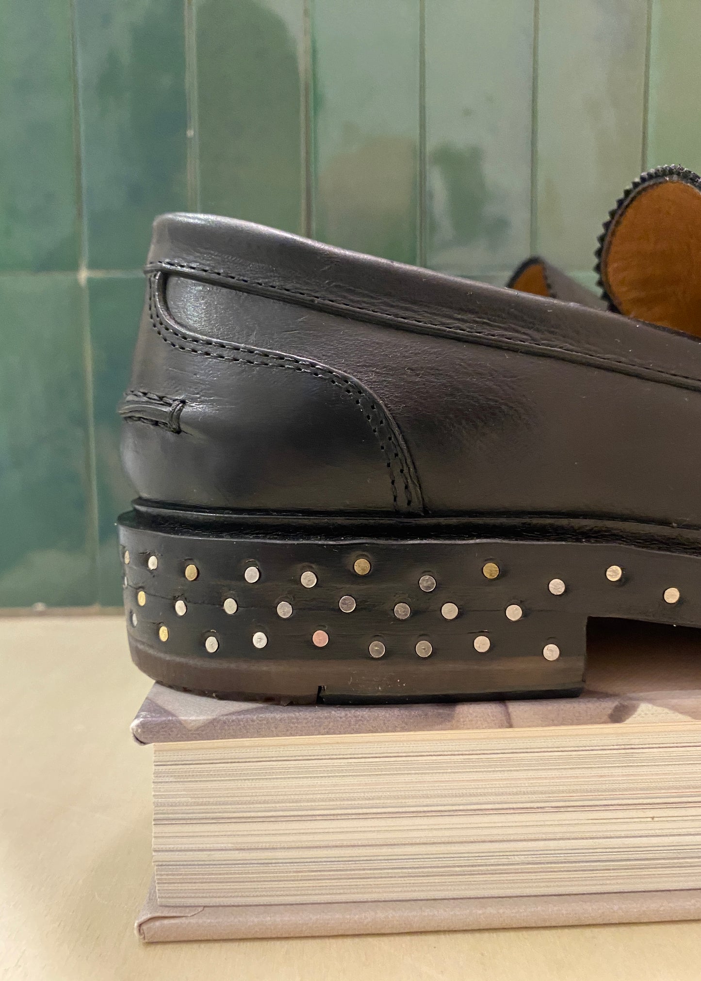 Mocassins noir semelle clous