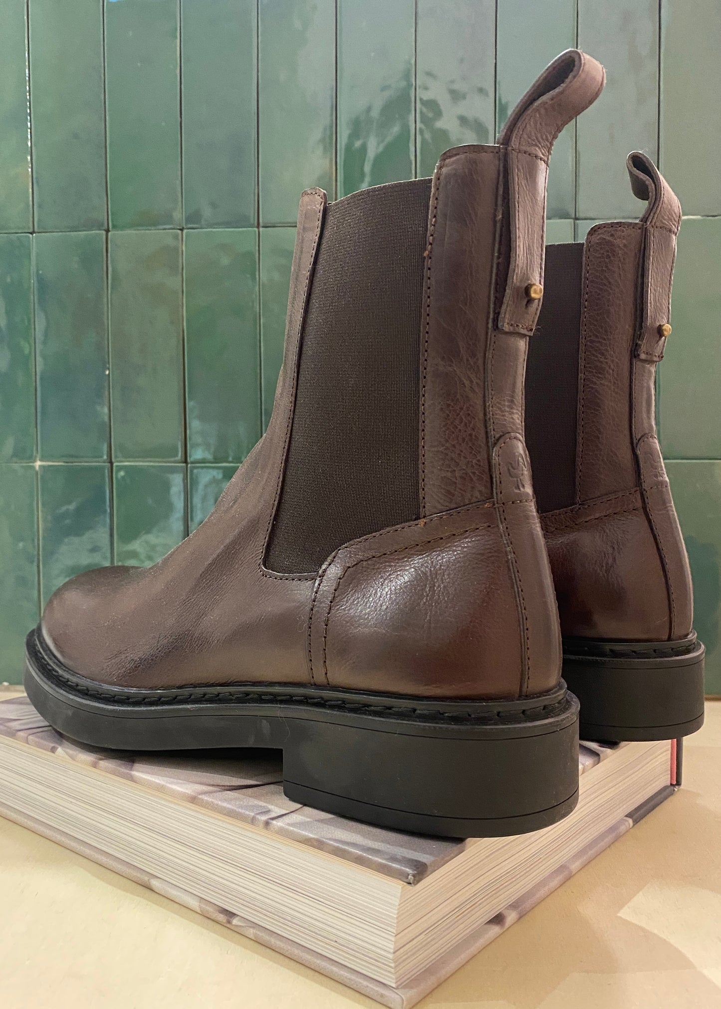 Boots en cuir marron