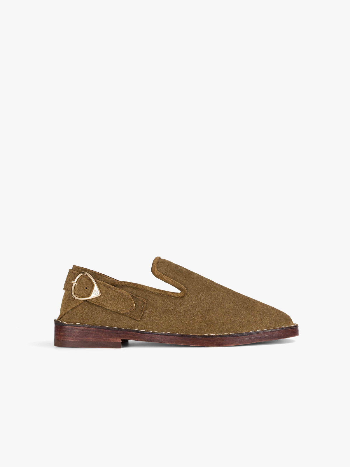 Slipper-mule Lucca - cuir suédé kaki