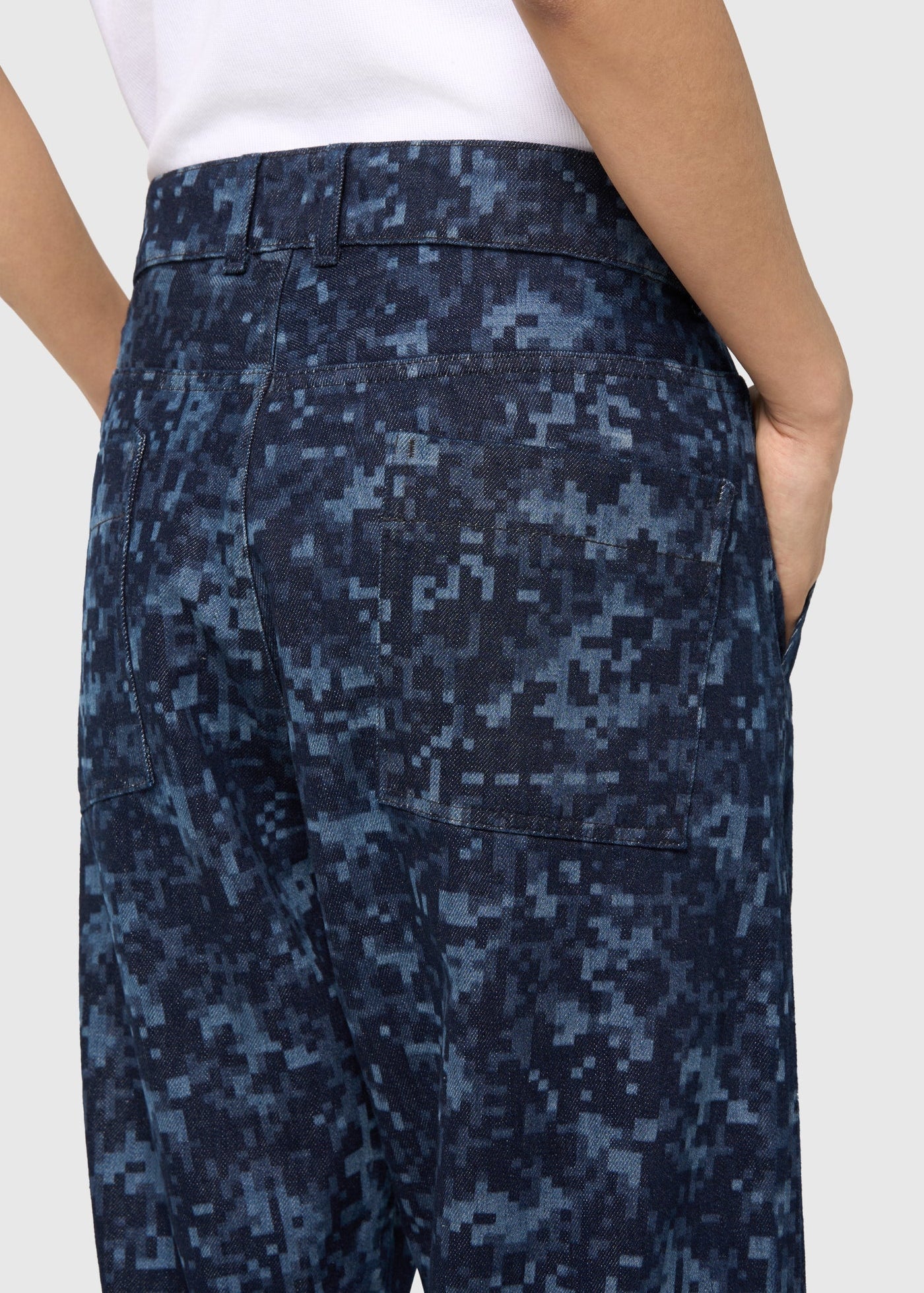 Night Camo Denim Pants - Raw Blue