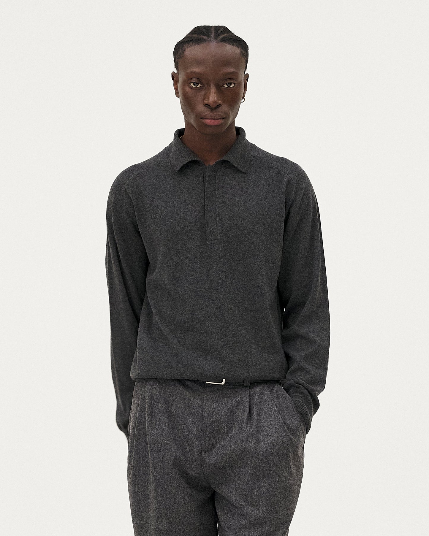 Polo manches longues Hanzo - Anthracite