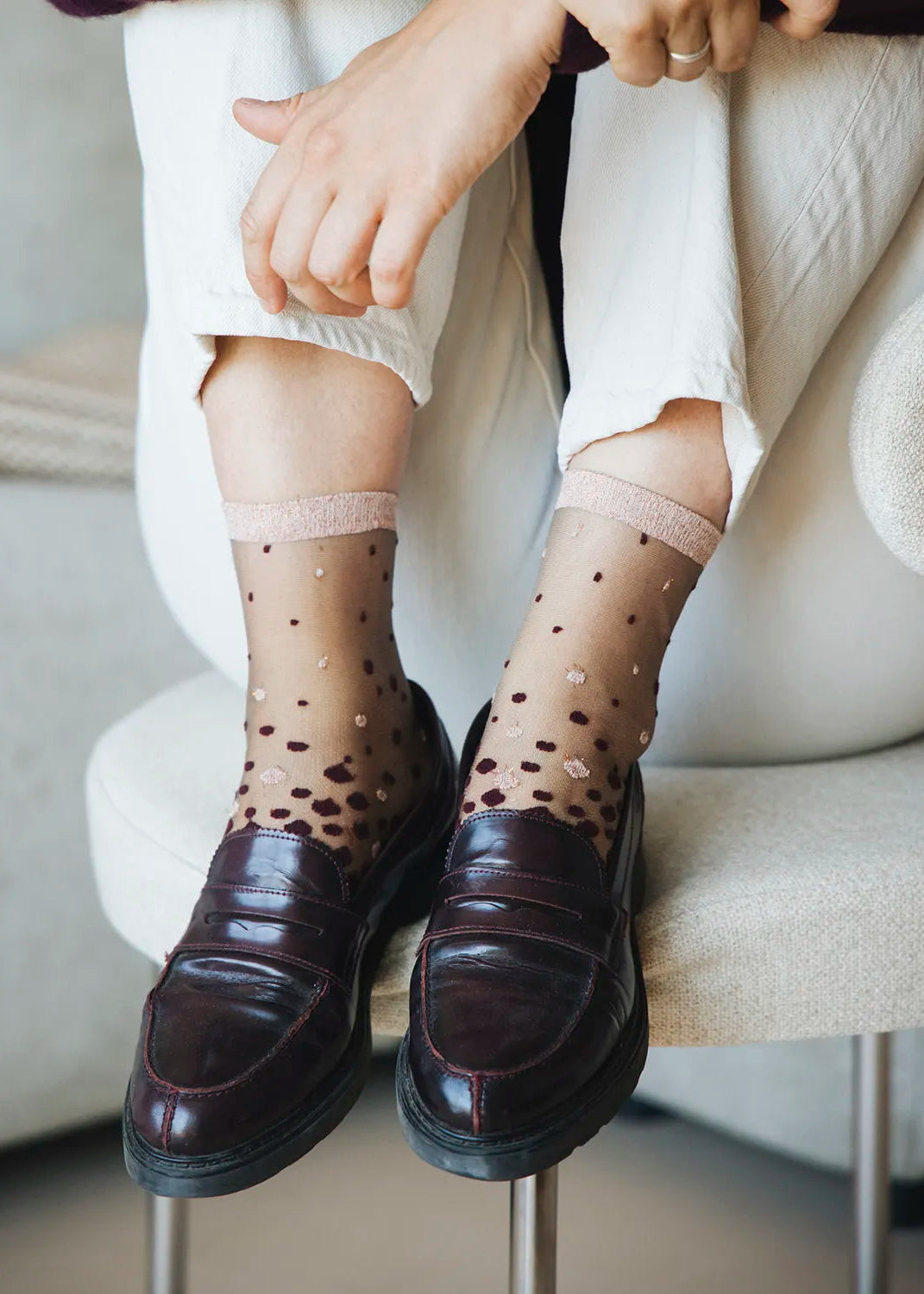 Chaussettes Nakameguro bordeaux