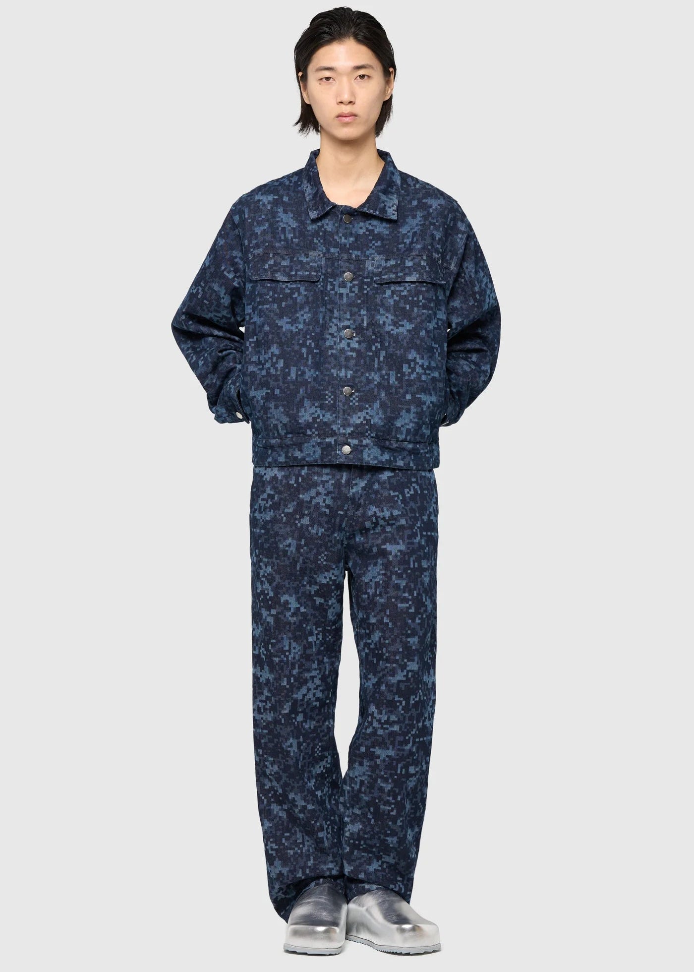 Night Camo Denim Jacket - Raw Blue