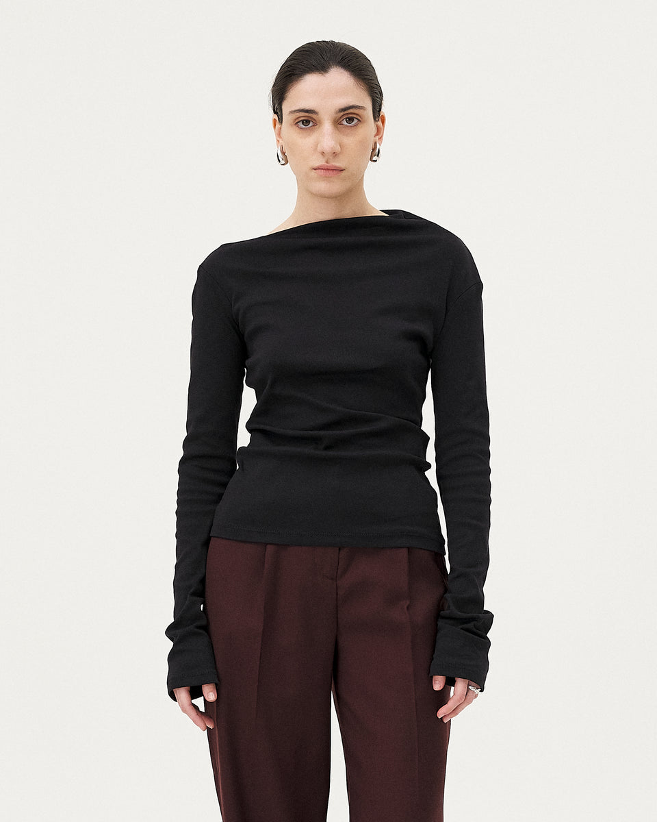 Top asymétrique Elia noir
