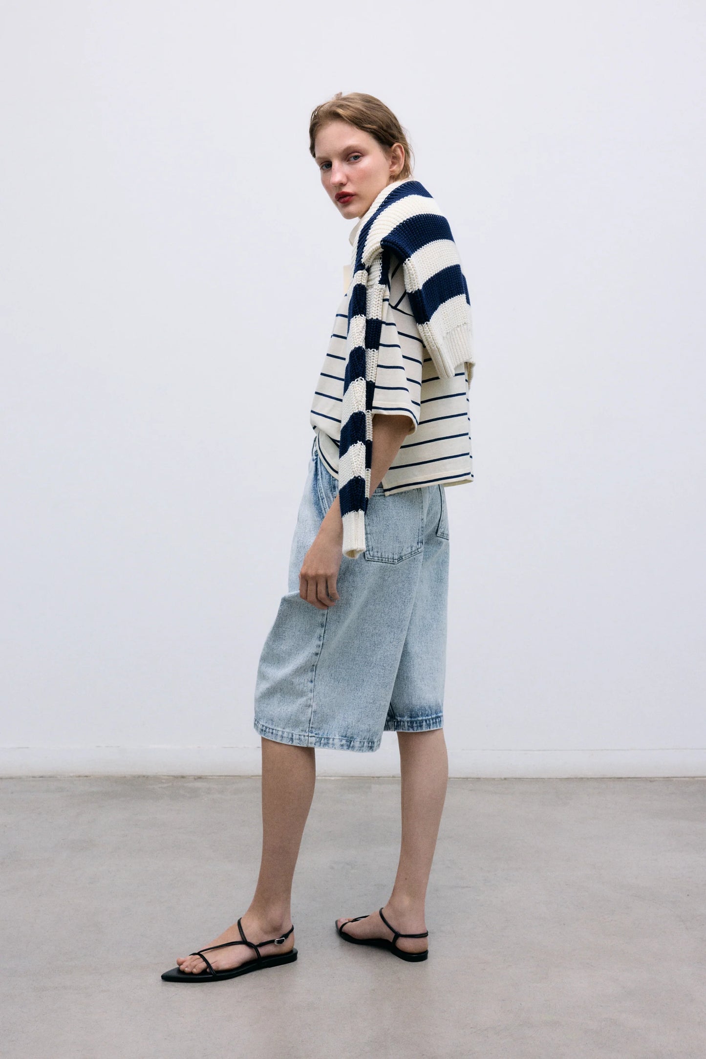 TNS Denim Woman Bermuda - Bleach Denim