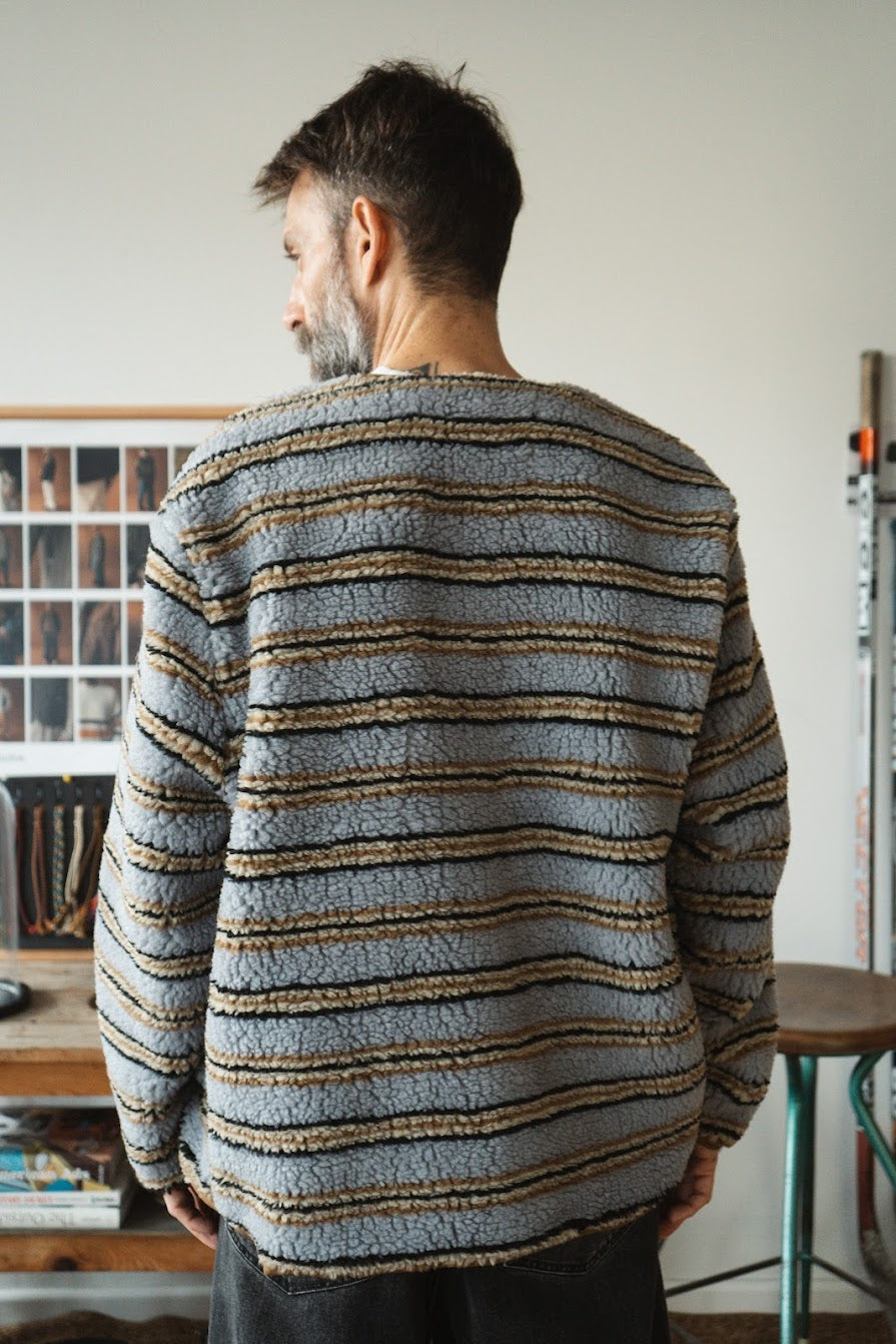 Cardigan Cameron Zip - Grey Stripes