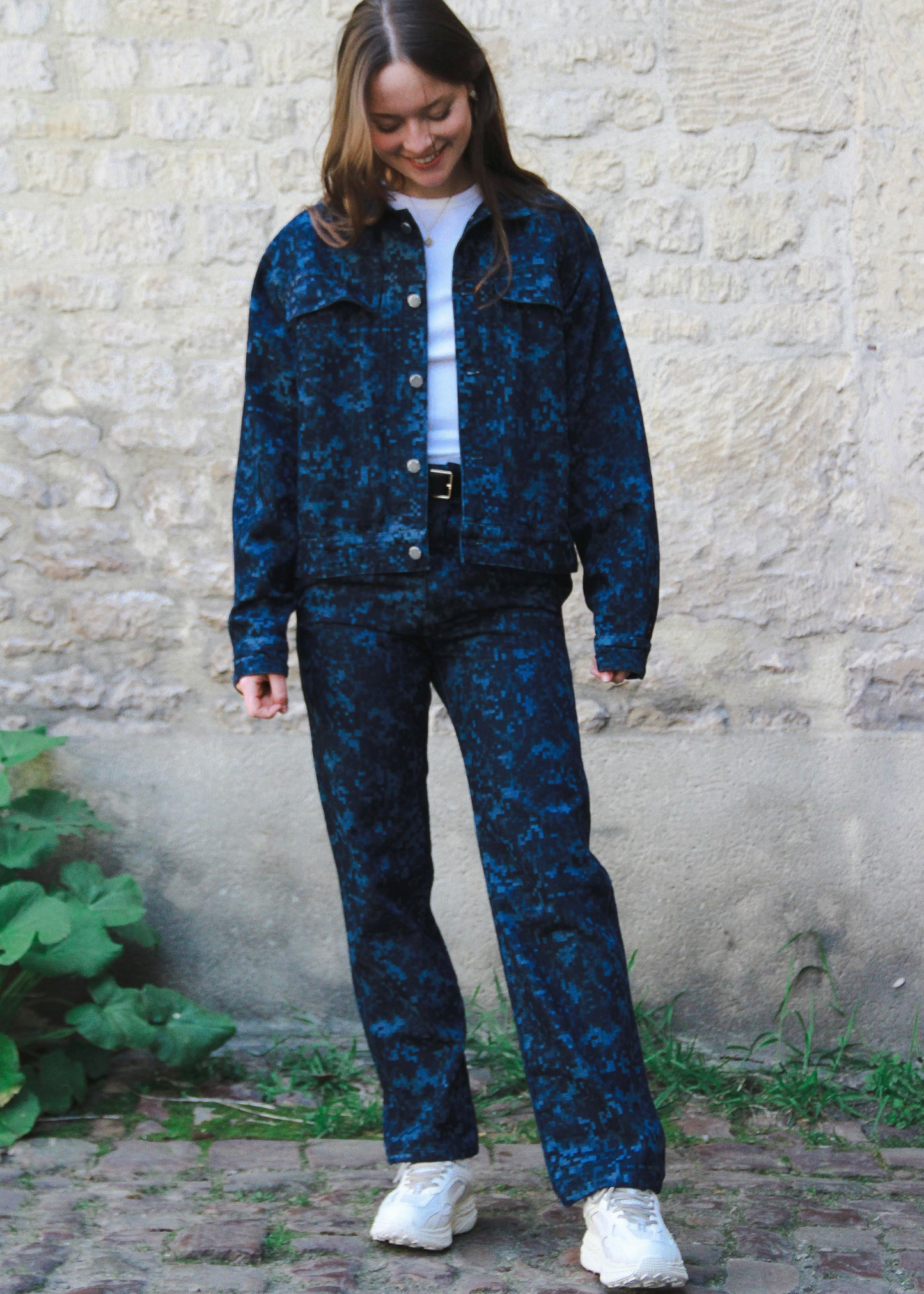 Night Camo Denim Pants - Raw Blue