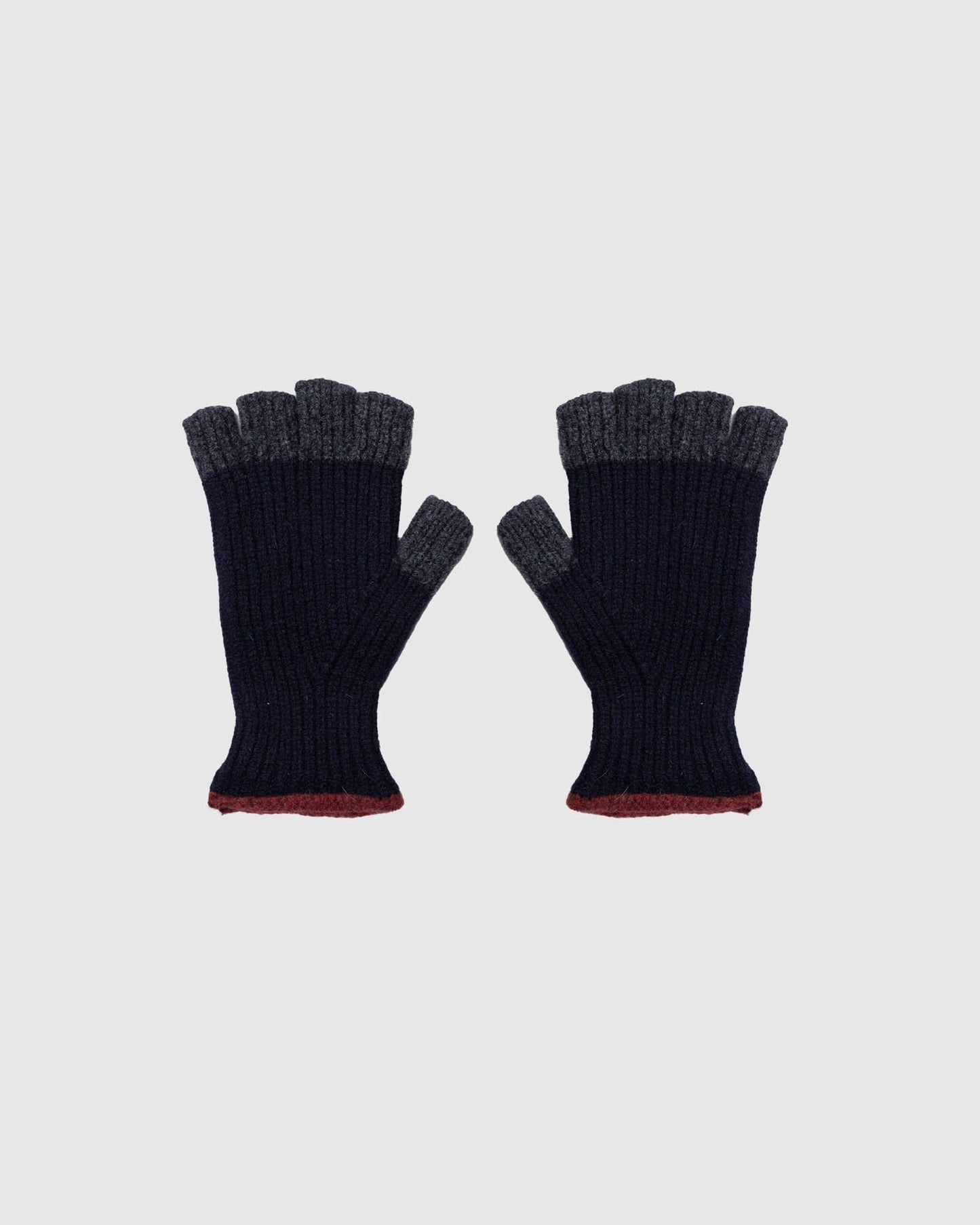 Mitaine No Fingers In There Ribbed Gloves - Navy