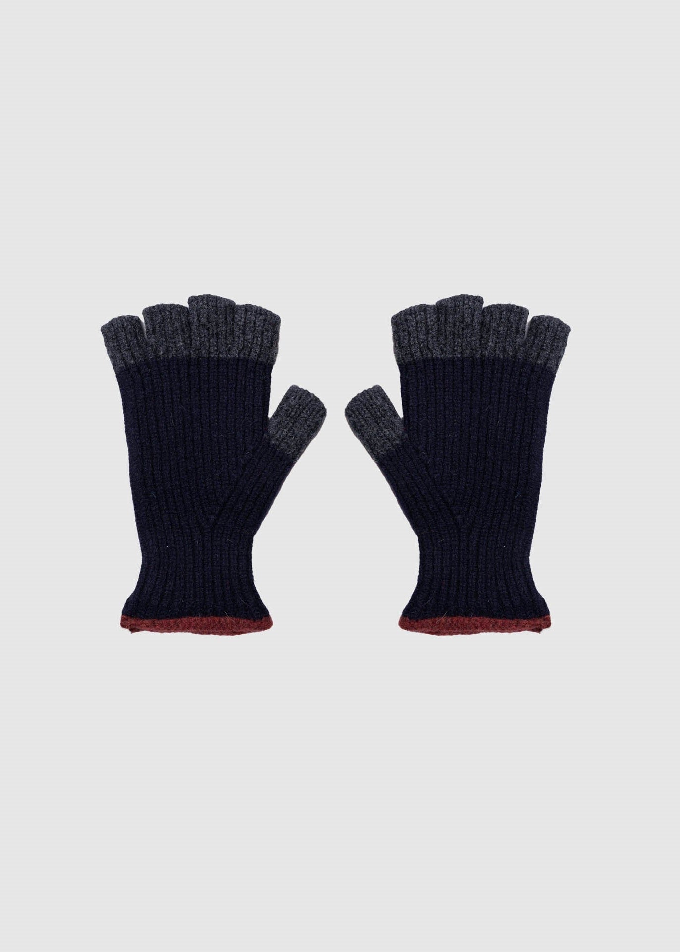 Mitaine No Fingers In There Ribbed Gloves - Navy