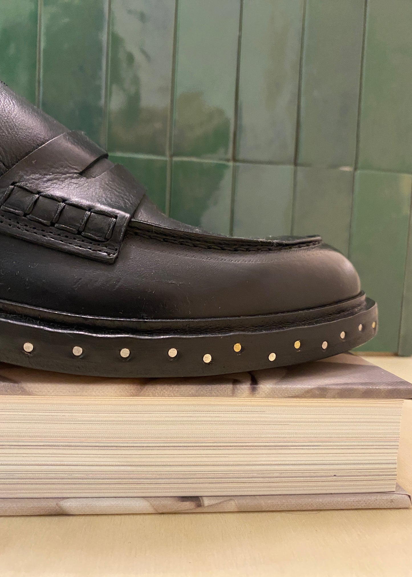 Mocassins noir semelle clous