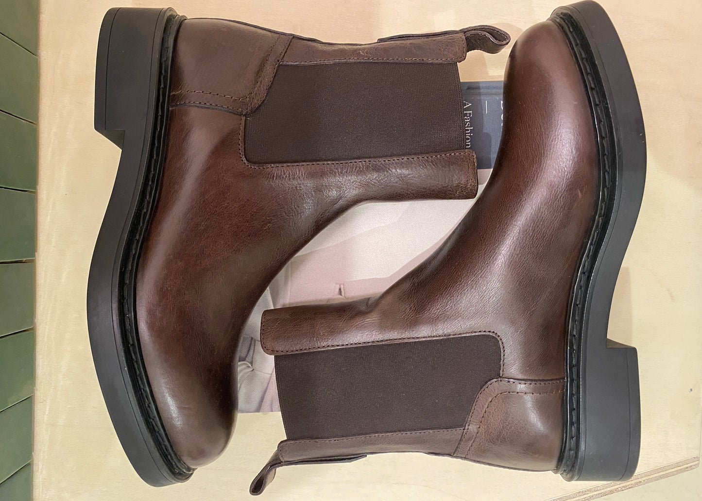 Boots en cuir marron
