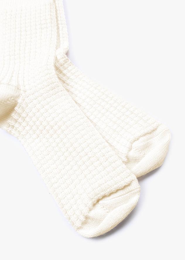 Chaussettes "Fuzzy Waffle" Ecru