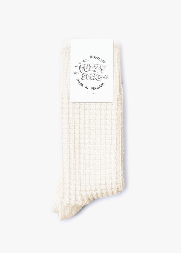 Chaussettes "Fuzzy Waffle" Ecru