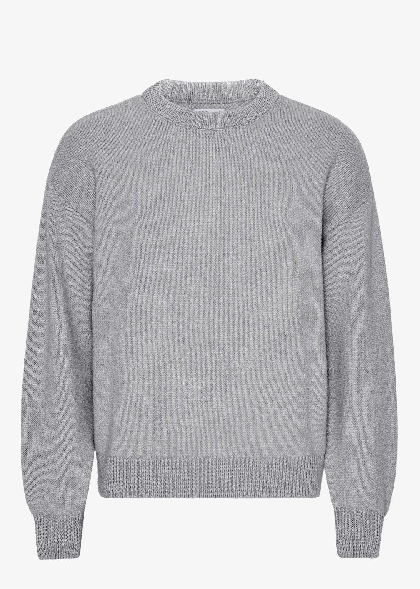 Oversized merino wool crew Heather grey