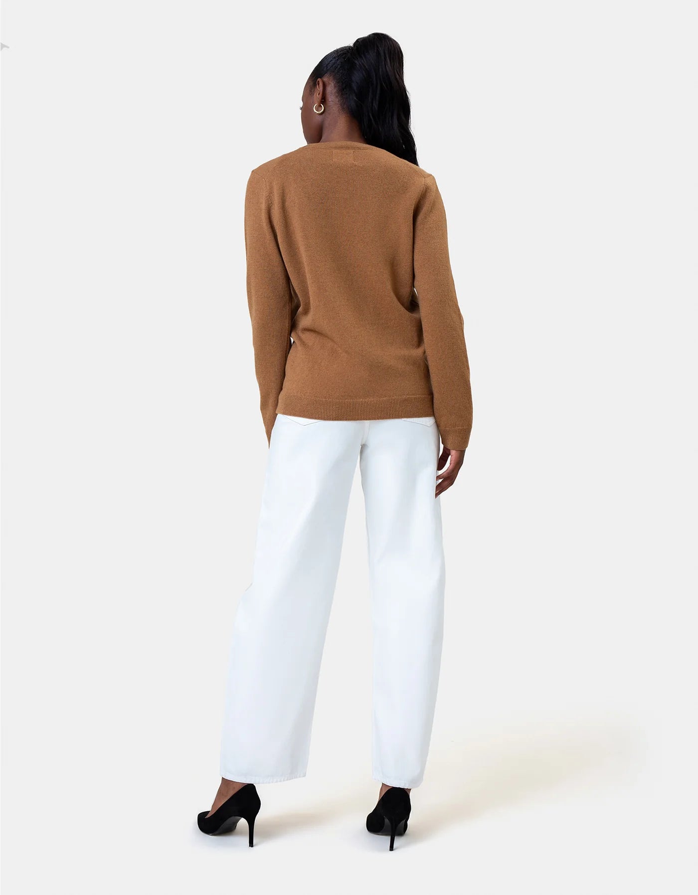 Women Classic merino wool crew Sahara Camel