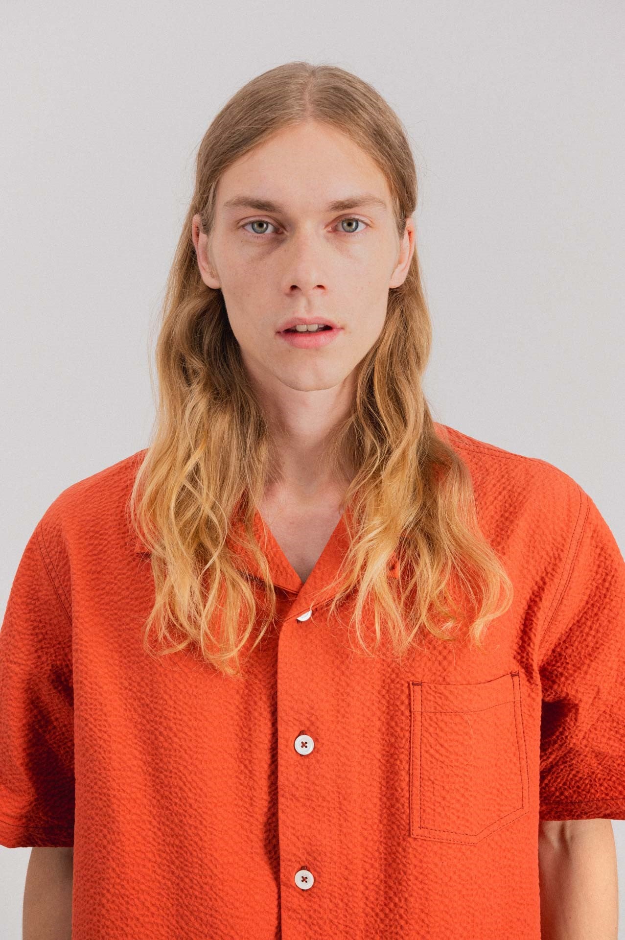 Chemise Cocktail Shirt Seersucker - Red