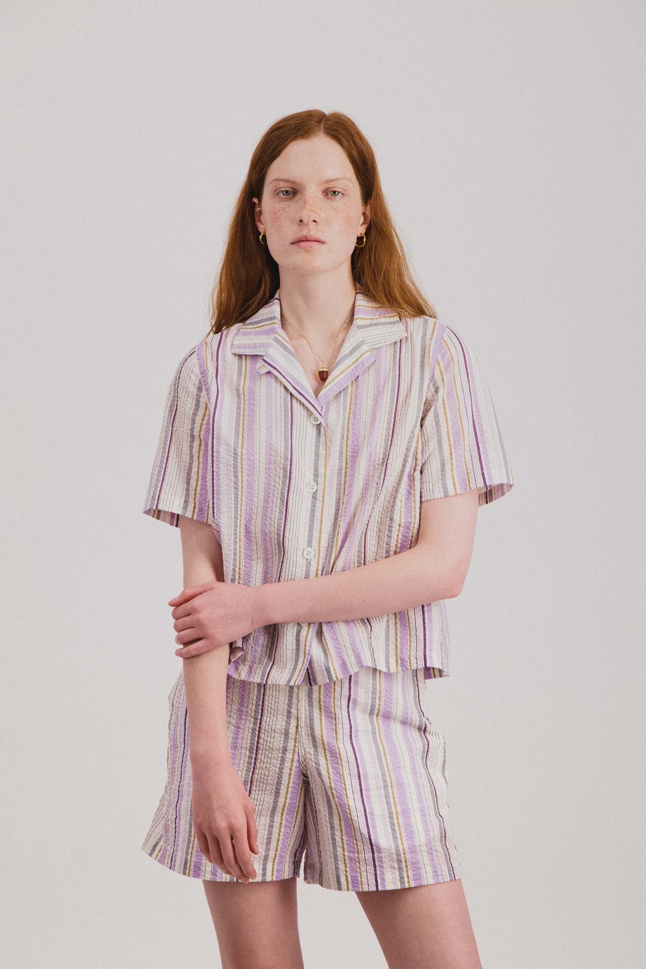 Chemise Cocktails for the Girls shirt - Fantasy - Violet Strip