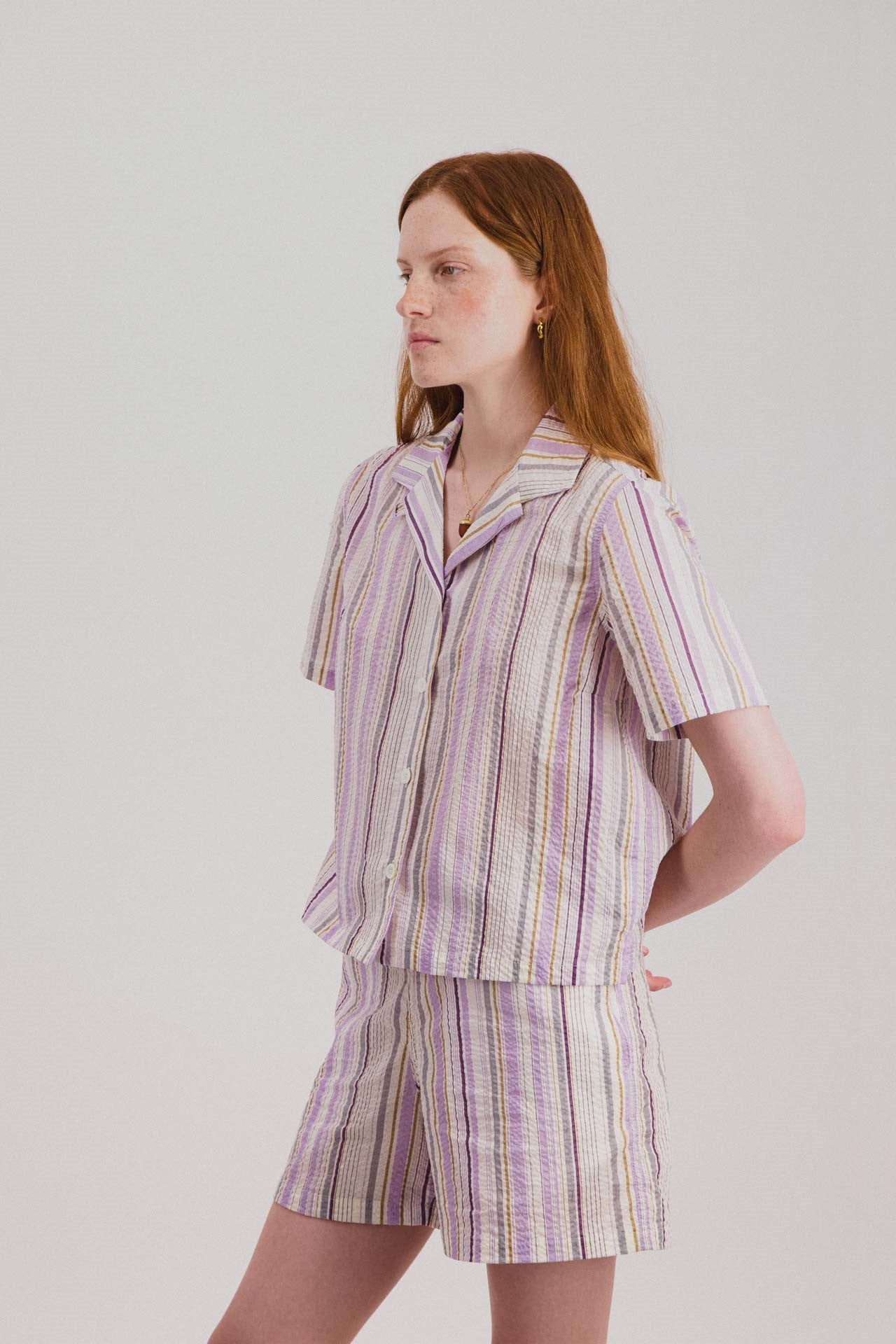 Chemise Cocktails for the Girls shirt - Fantasy - Violet Strip