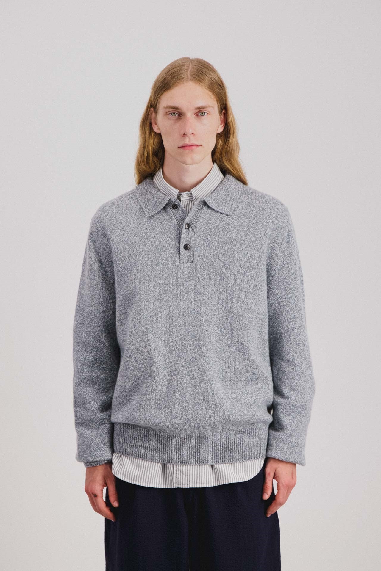 Pull Dance of the Polo knit - Sky Mix