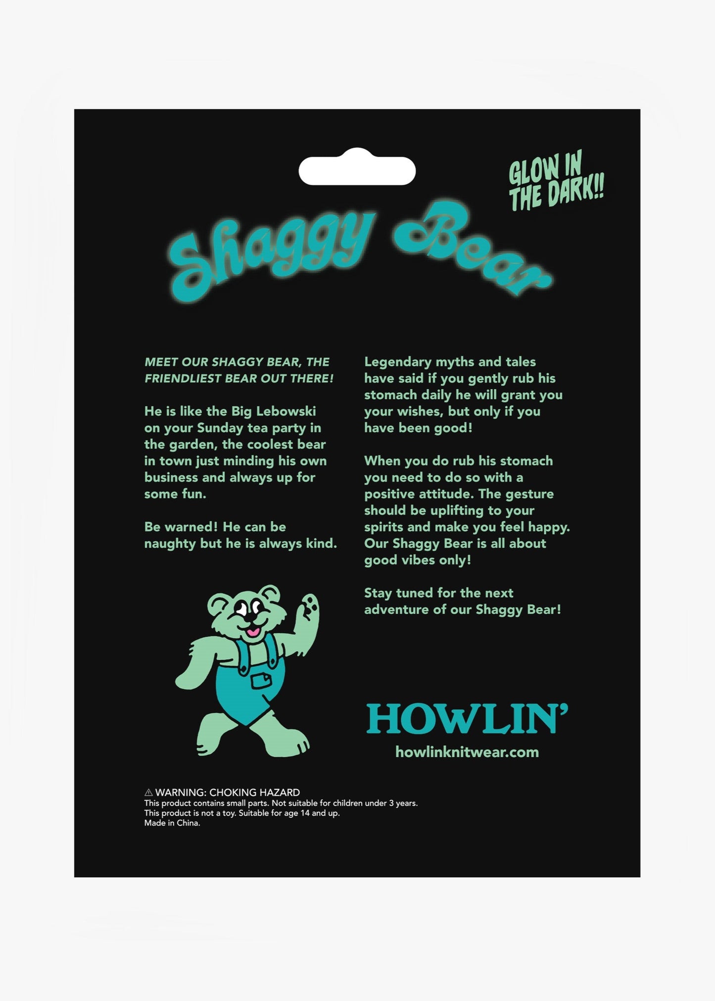 Porte Clés Shaggy Bear - Glow in the dark