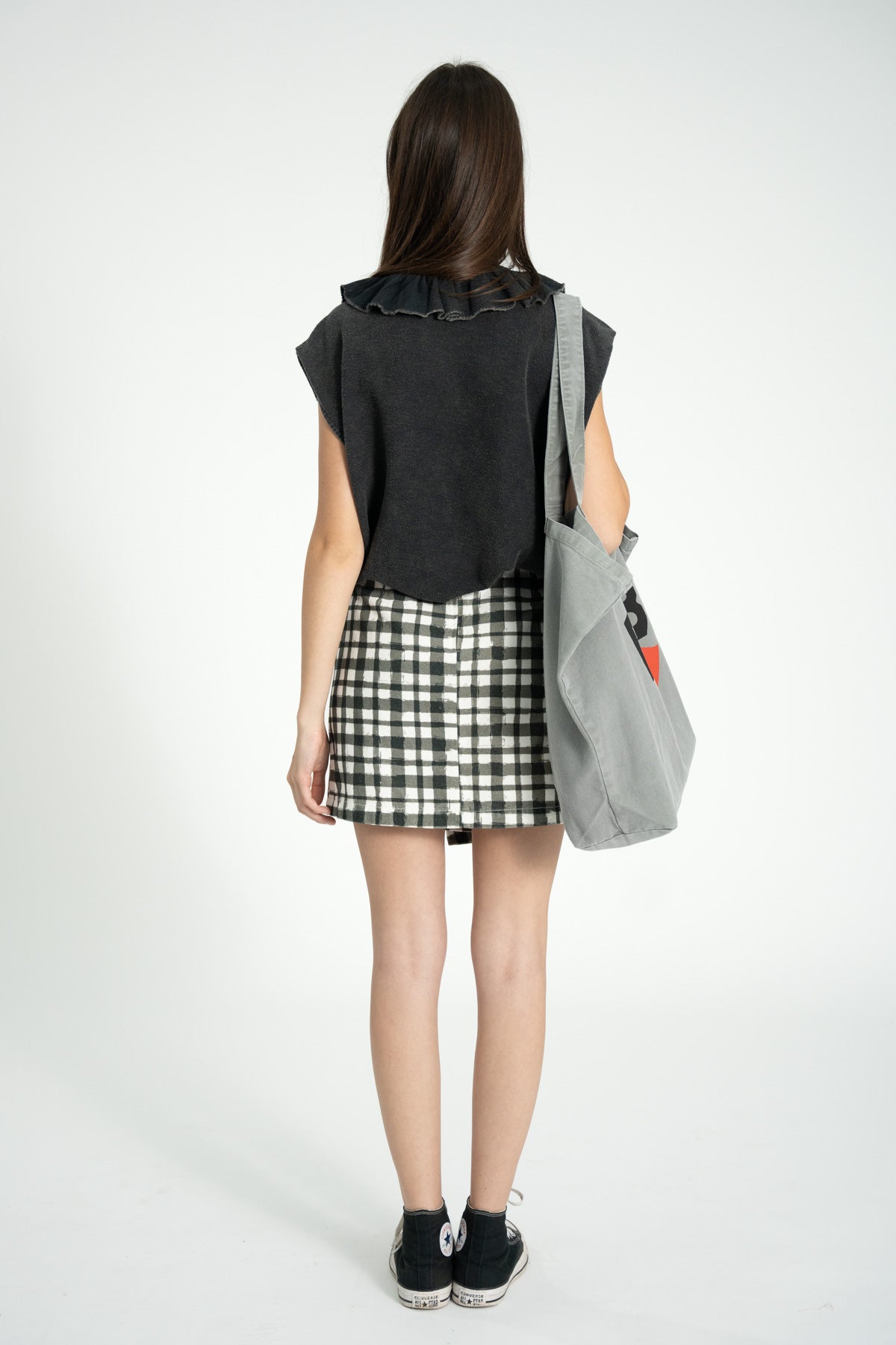 Sleeveless sweat-shirt collar - Washed black 1980