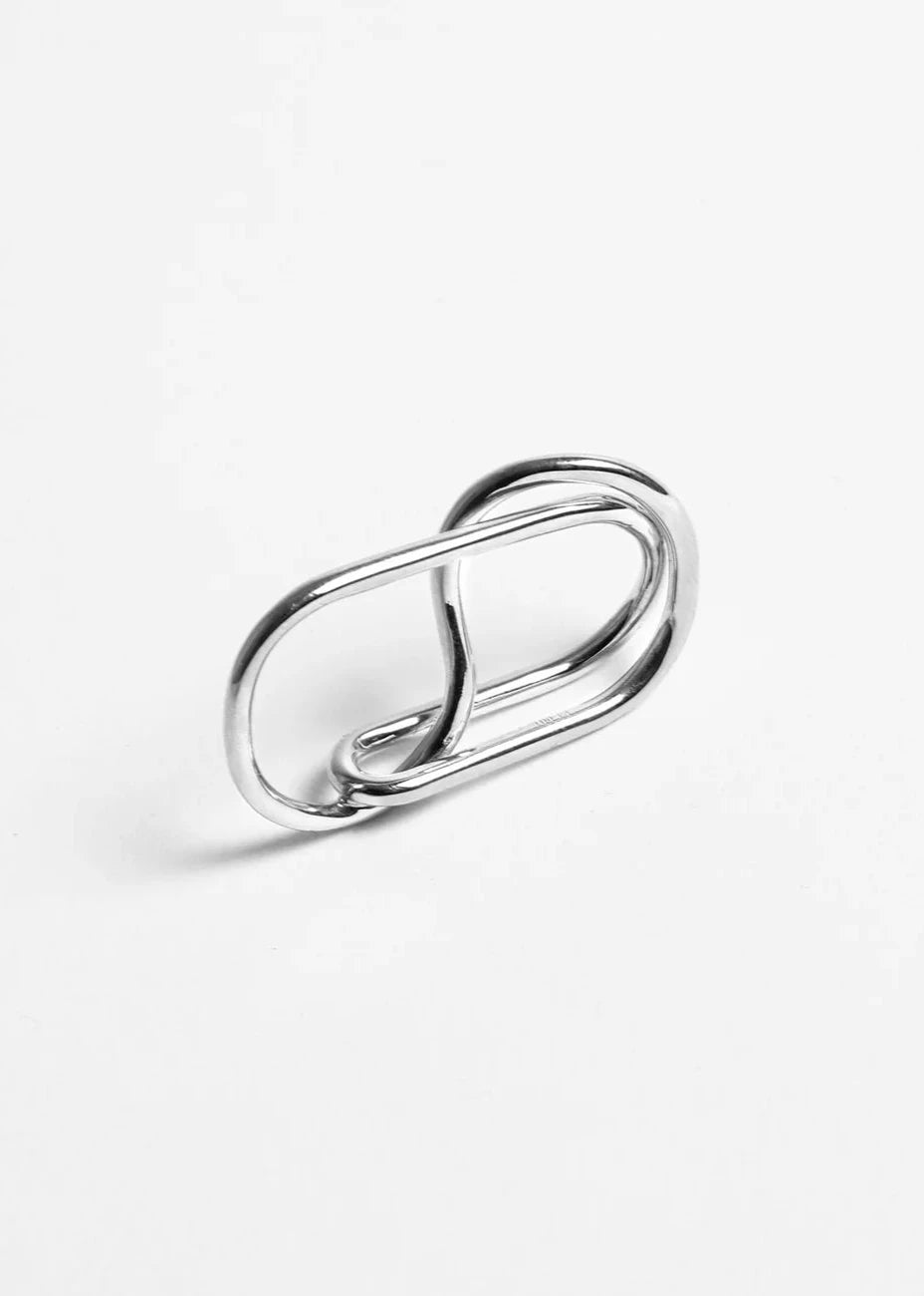 Bague double L’audacieuse argent