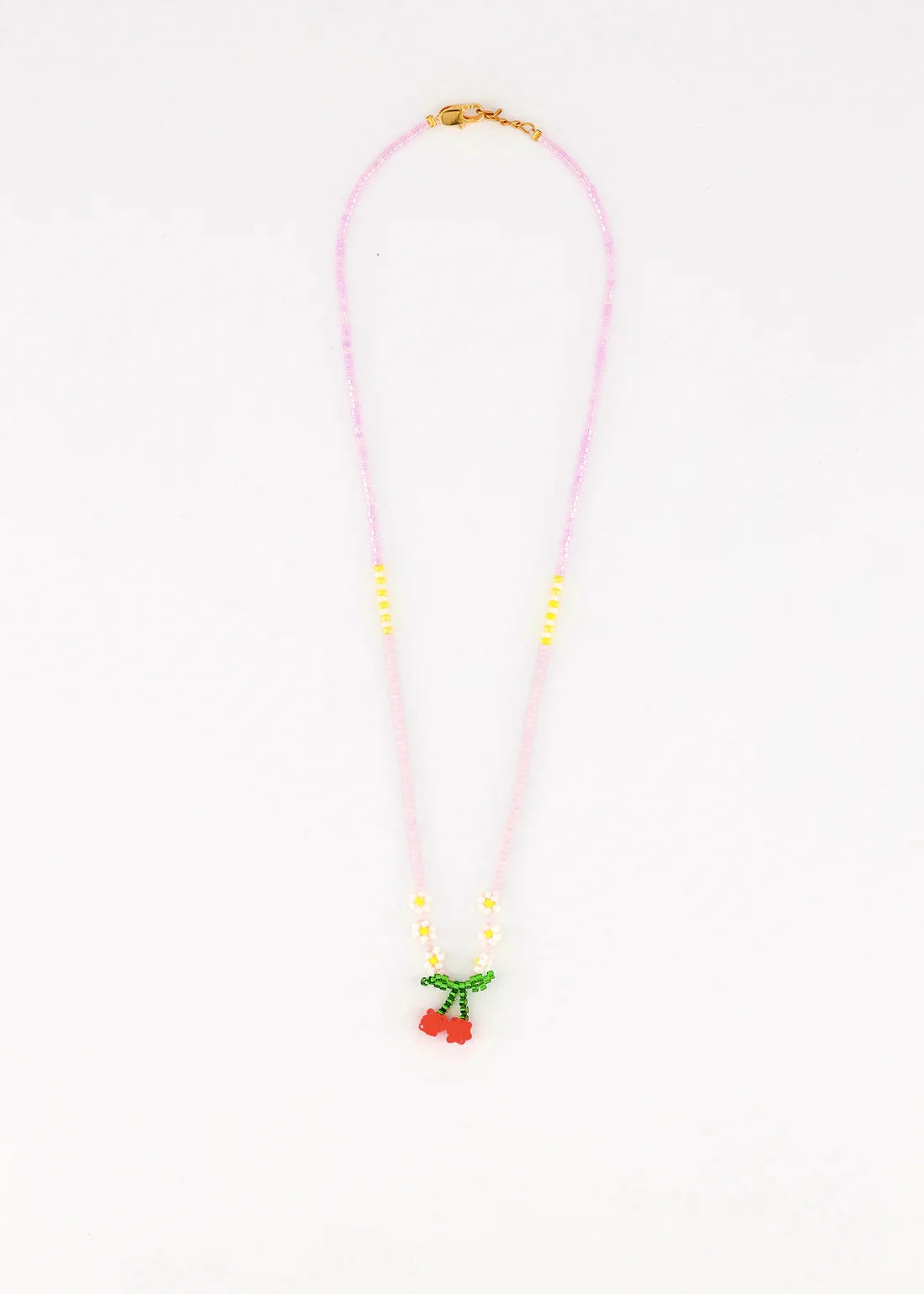 Collier « fleurs » cerises