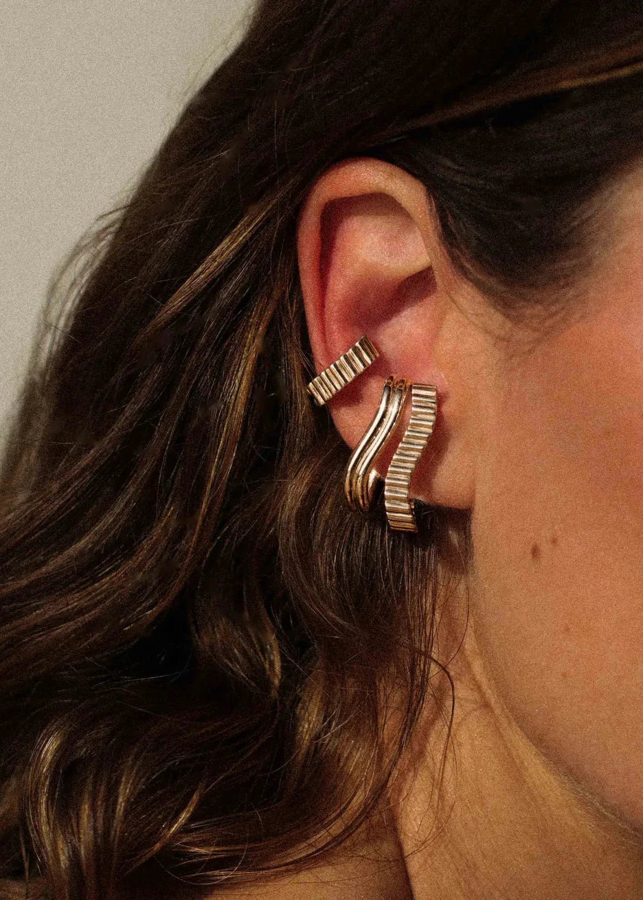 Earcuff Memphis plaqué or