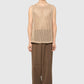 Sand pleated trousers