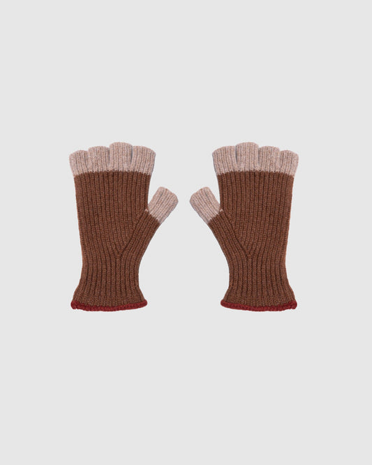 Mitaine No Fingers In There Ribbed Gloves - Wood