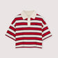 Acacia Woman Polo - Tulip Red & Midnight Stripes