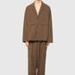 Sand pleated trousers