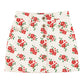 Short skirt - Ecru Red Flowers