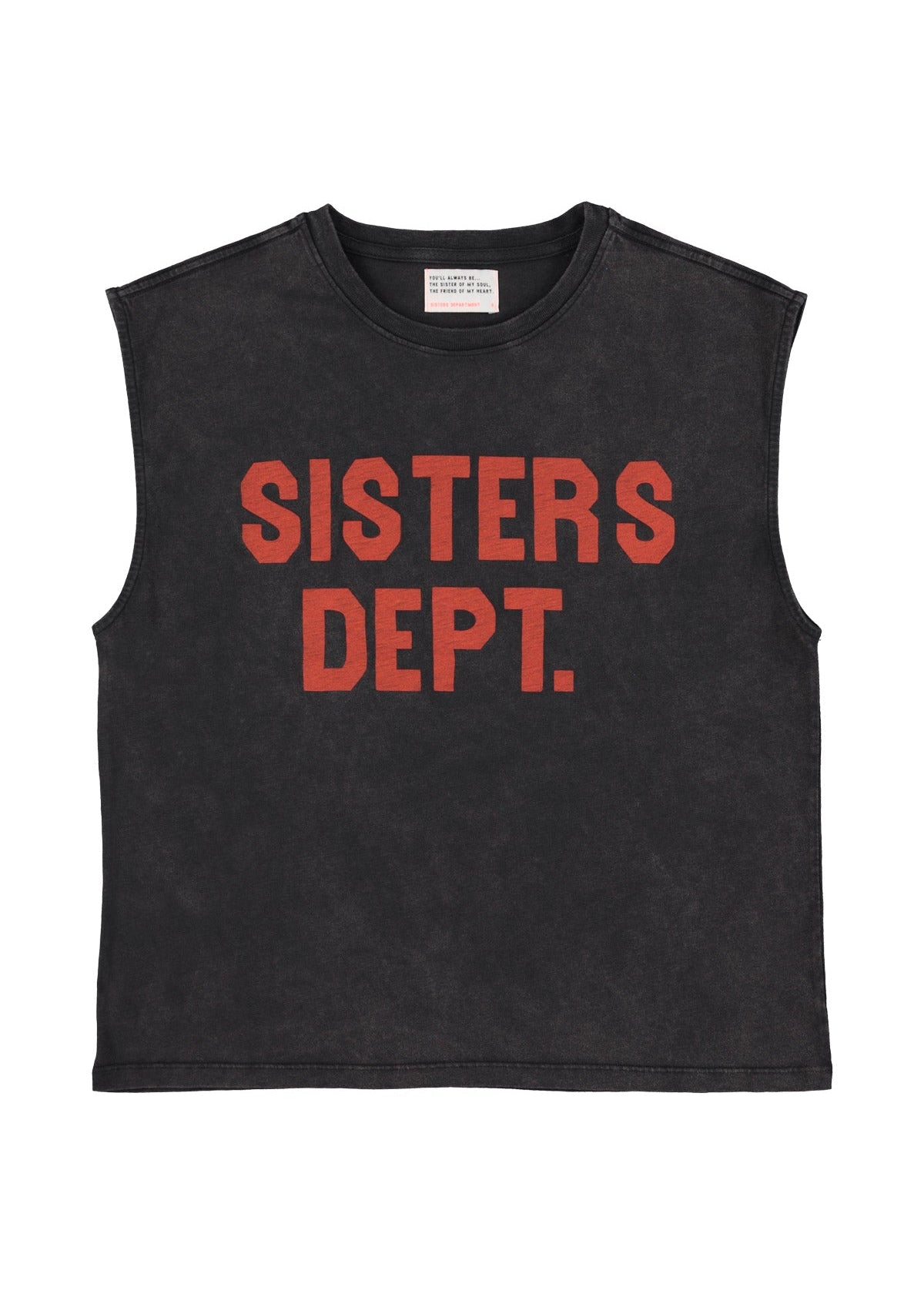 Sleeveless t-shirt round neck - Washed black sister dept