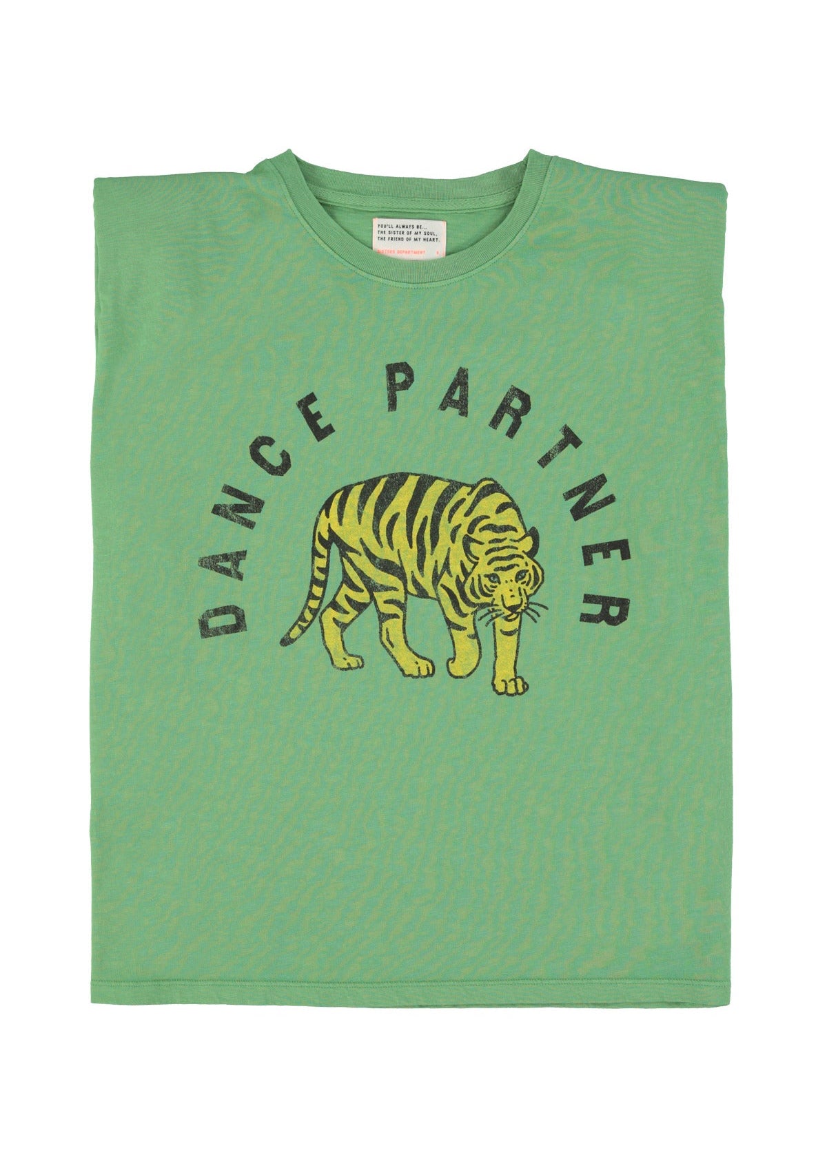 Sleeveless t-shirt shoulder pads - Green leopard