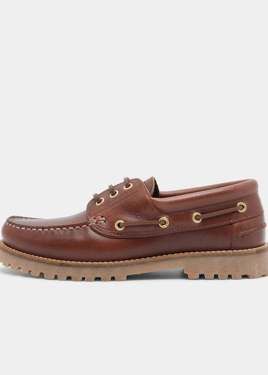Ollie Boat Shoe - Brown Leather