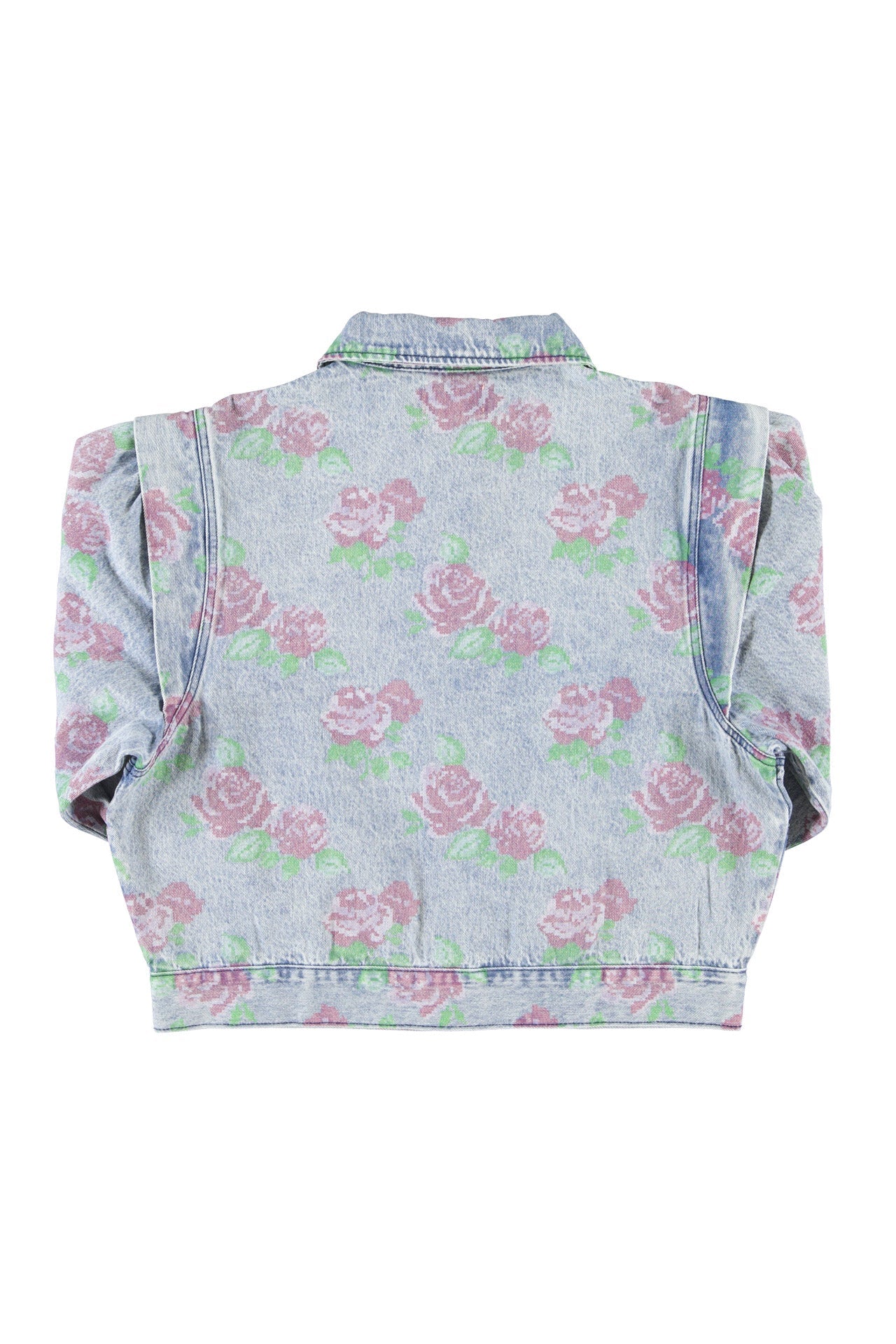Jacket | Washed blue denim w/ flowers