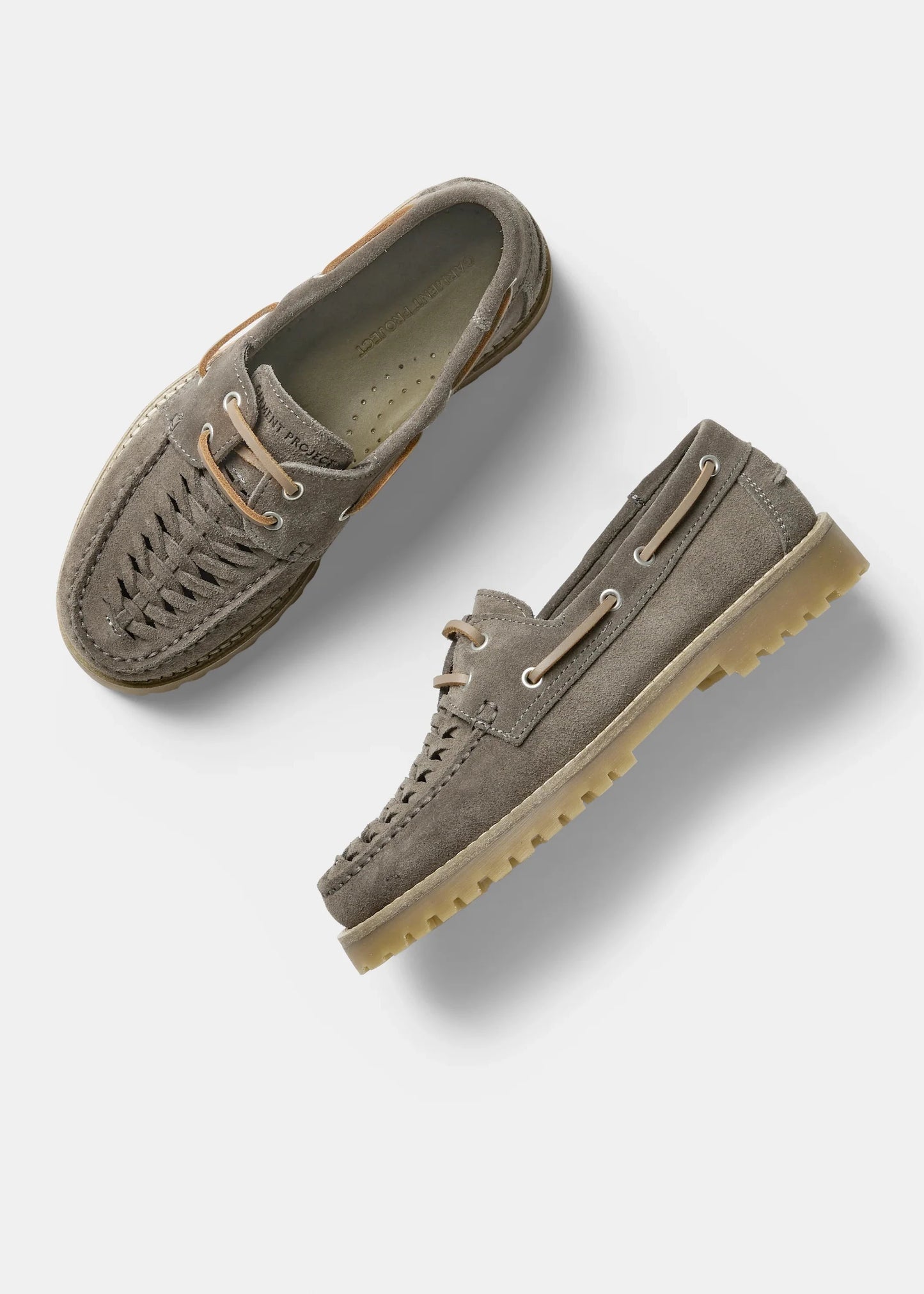 Ollie Boat Shoe - Truffle Suede Braided