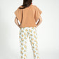 Trousers - Ecru Mustard Flowers