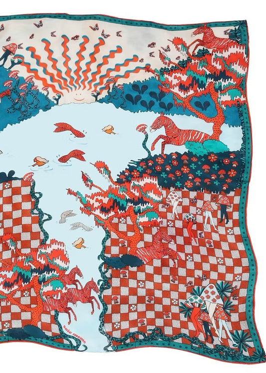 Foulard Magic Forest - Bleu