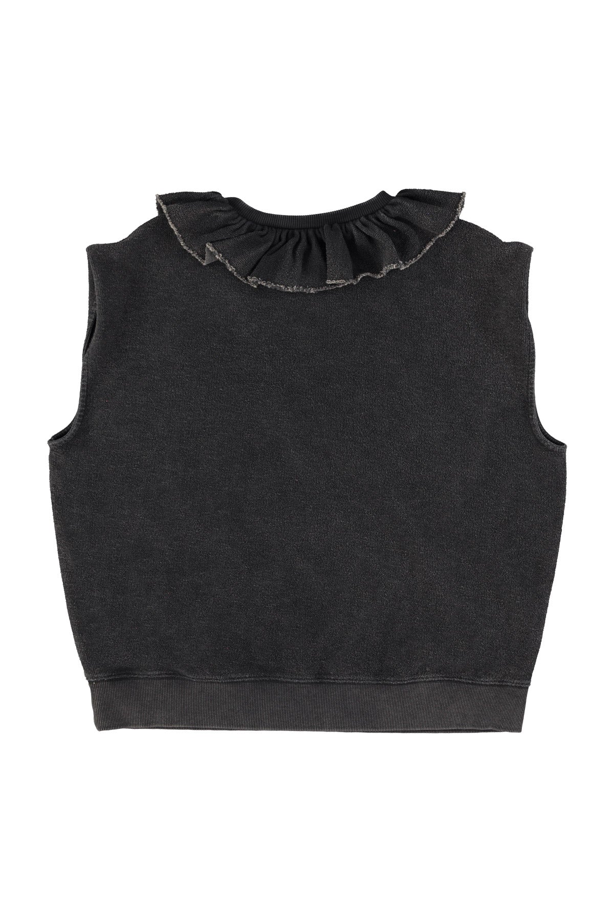 Sleeveless sweat-shirt collar - Washed black 1980