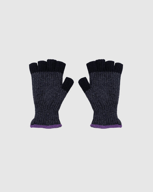 Mitaine No Fingers In There Ribbed Gloves - Black